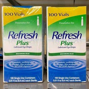 New Refresh Plus Lubricant Eye Drops for Mild to Moderate Dry Eye - 2 pack